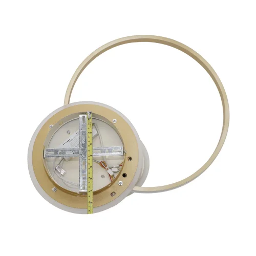 Люстра потолочная с пультом LED LAMPS 81306 Natali Kovaltseva золотая на 1 лампу, основание золотое в стиле хай-тек с пультом кольца фото 8